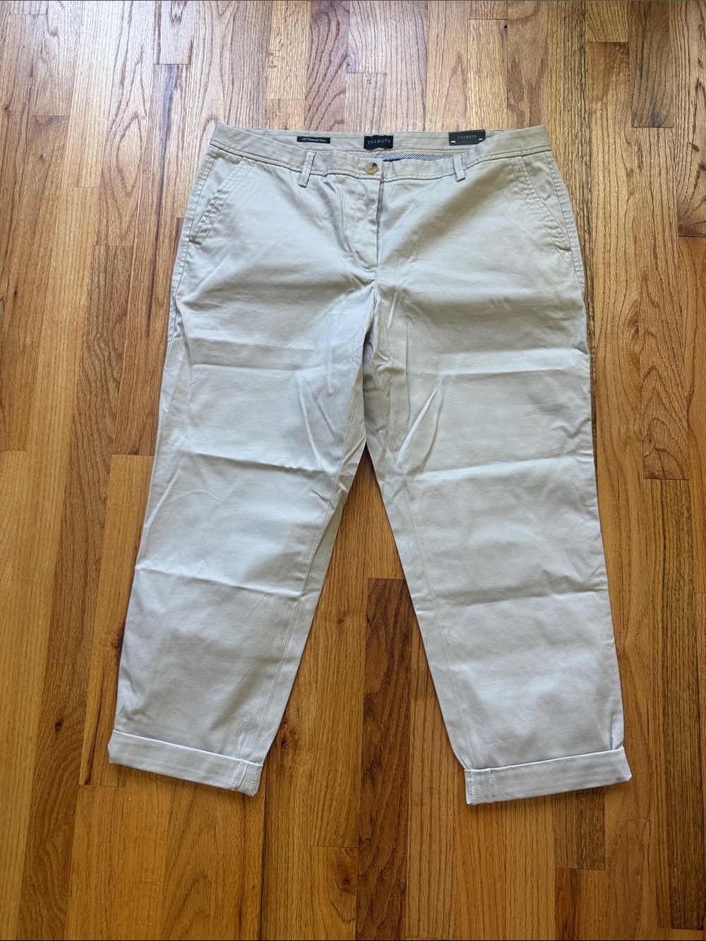 Talbots Relaxed Chino 14P Cotton Blend Pants new with tags ankle length